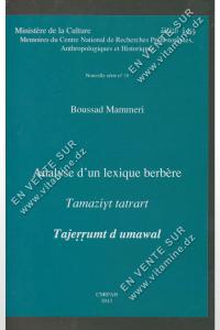 Boussad Mammeri - Analyse d'un lexique berbère, Tamazight tatrart